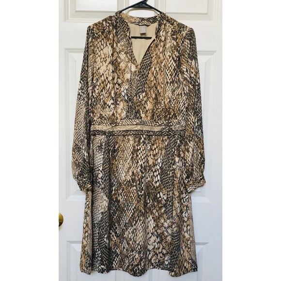 H&M Long Sleeve Animal Print Dress Size 10 Excellent Condition $ - Picture 1 of 8